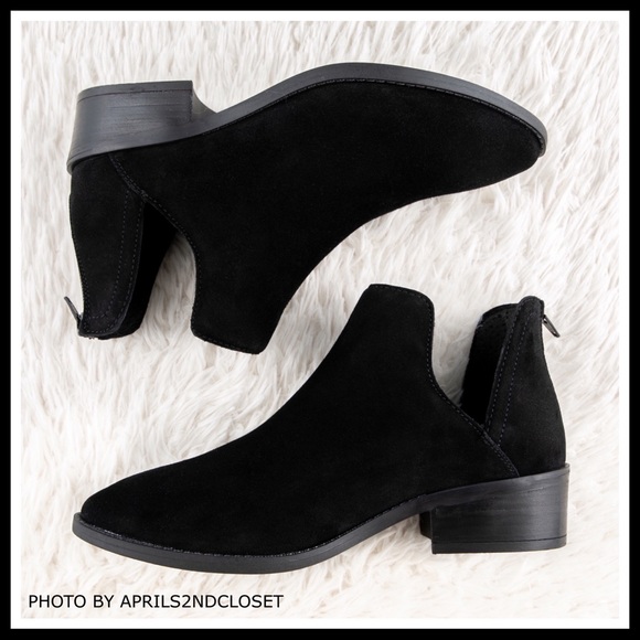 STEVE MADDEN ANKLE BOOTIES BLACK SUEDE BOOTS A2C - Picture 7 of 8